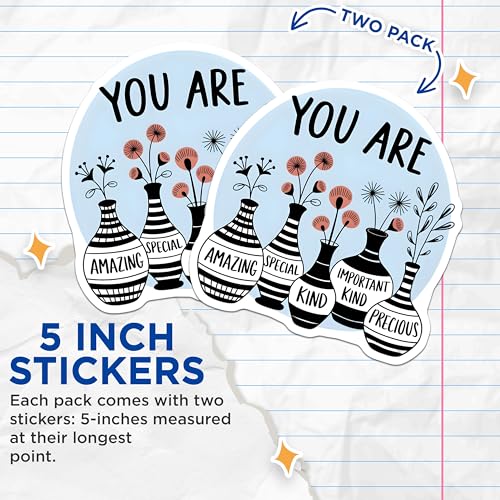 (2 Pack) Amazing Special Kind Stickers - Important Kind - You are Precious - Inspirational Stickers - 5" On Longest Side - Sticks to Smooth Flat Surfaces - Made in USA - BMCS6564
