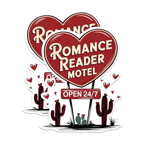 (2 Pack) Romance Reader Motel Magnets - Heart Shaped Motel Sign Magnets - Personalized Book Lover Magnets- 5" On Longest Side - for Fridges, Toolboxes, Cars - Made in USA - MAG3032