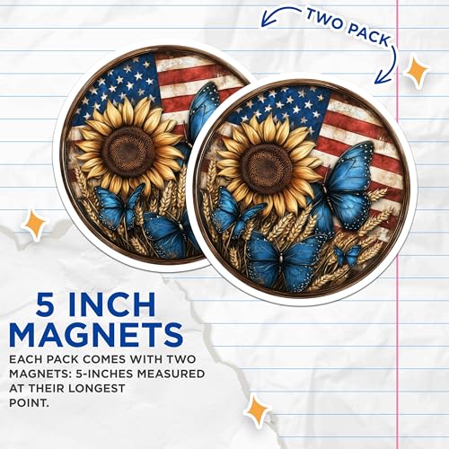 (2 Pack) 5" On Longest Side Magnet - Sticks to Smooth Flat Surfaces - Made in USA - MAG10041