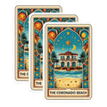 (3 Pack) Coronado Beach Decals - California Beach - Coastal Home Decor - 3 Inches On Longest Side - Easy Peel & Apply - Made in USA - 3MCS8705
