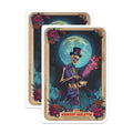 (2 Pack) Midnight Skeleton Magnets - Gothic Decor - Full Moon Mystical Art - 5 Inches On Longest Side - Thick Durable Magnet - Made in USA - MAG26188