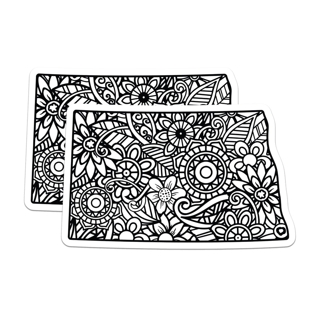 (2 Pack) Floral Pattern Magnets - Black and White Design - Decorative Fridge Magnets - 5" On Longest Side - Premium Magnet - for Cars, Refrigerators, Toolboxes, Lockers - Made in USA - MAG18280