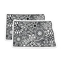 (2 Pack) Floral Pattern Magnets - Black and White Design - Decorative Fridge Magnets - 5" On Longest Side - Premium Magnet - for Cars, Refrigerators, Toolboxes, Lockers - Made in USA - MAG18280