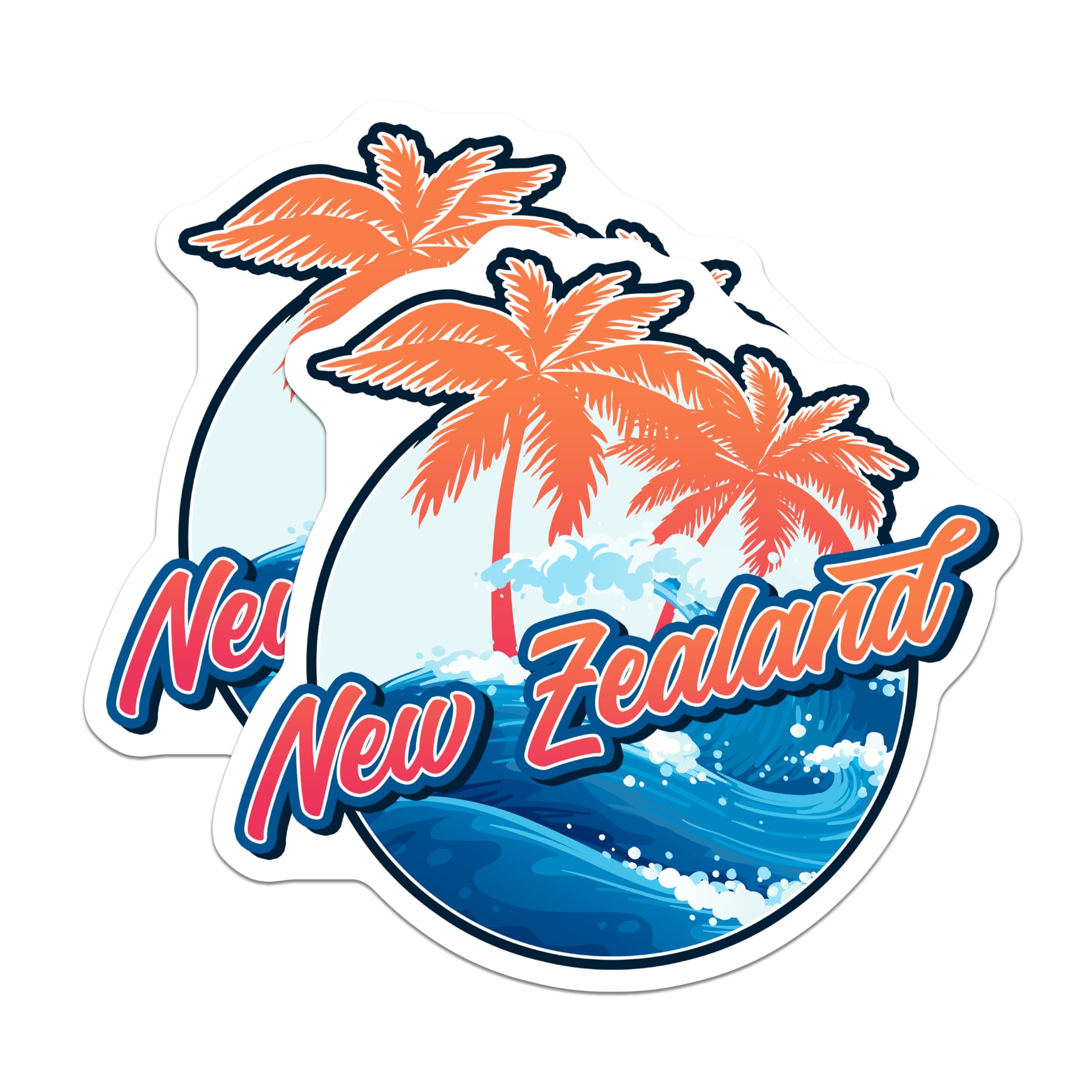 (2 Pack) New Zealand Magnets - Souvenir Decor - Travel Inspiration Fridge Magnets - 5" On Longest Side - Premium Magnet - for Cars, Refrigerators, Toolboxes, Lockers - Made in USA - MAG18493