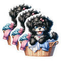 (3 Pack) Puppy Laundry Decals - Cute Dog Stickers - Laptop Water Bottle Decals - 3 Inches On Longest Side - Easy Peel & Apply - Made in USA - 3MCS8176