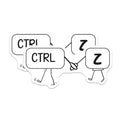 (2 Pack) Funny Keyboard Shortcut Stickers - Ctrl Z Stickers - Computer Geek Stickers - 5" On Longest Side - Sticks to Smooth Flat Surfaces - Made in USA - BMCS6090