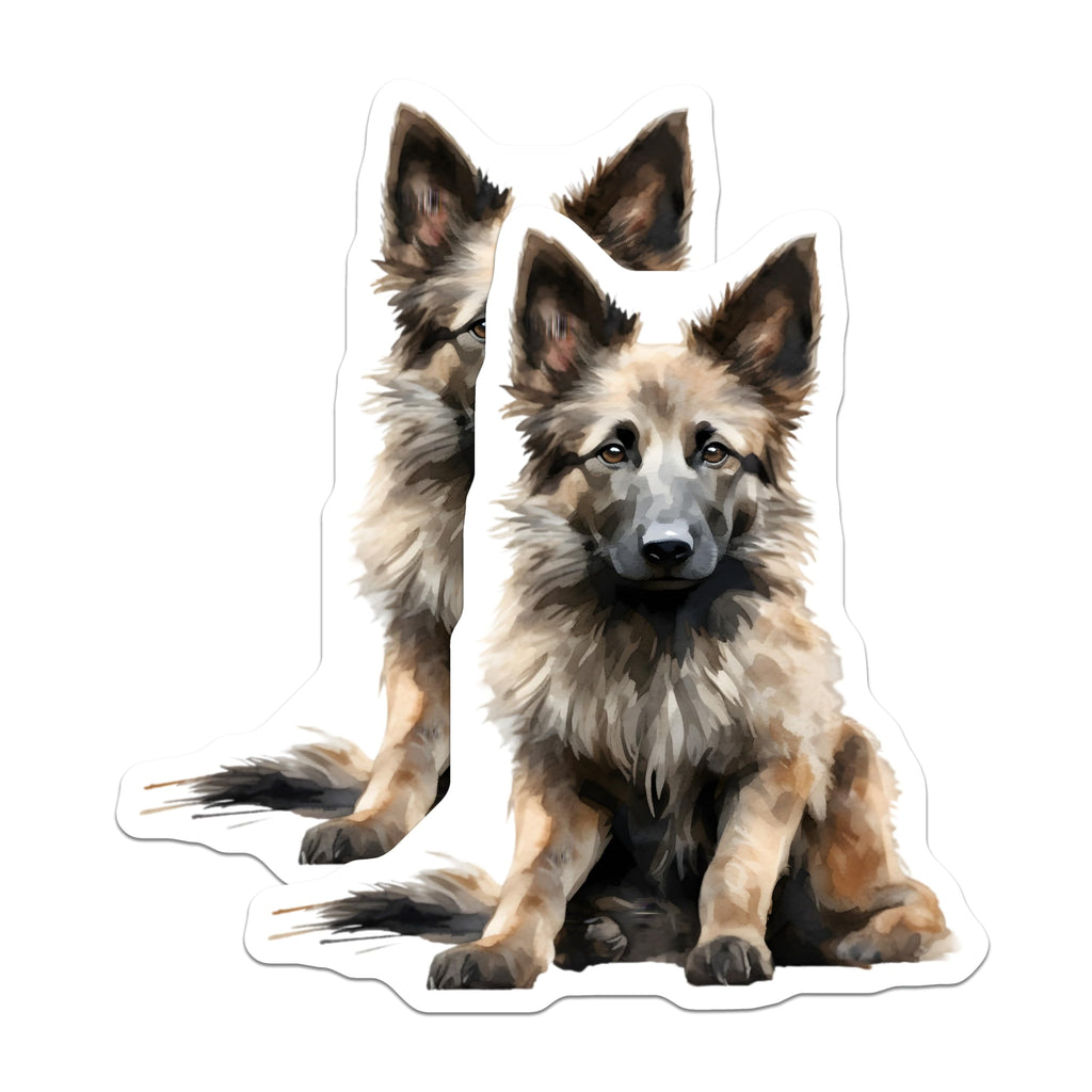 (2 Pack) German Shepherd Dog Magnets - Watercolor Animal Art - Pet Lover Fridge Decor - Canine Companion Home Display - 5 Inches On Longest Side - Thick Durable Magnet - Made in USA - MAG30833