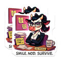 (2 Pack) Grumpy Cow Magnets - Office Humor Desk Decor - Corporate Survival Funny Magnet - Sarcastic Employee Life - 5 Inches On Longest Side - Thick Durable Magnet - Made in USA - MAG20485