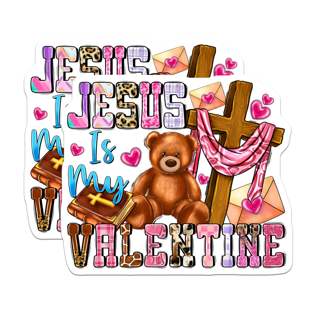 (2 Pack) Jesus is My Valentine Magnets - Faith Based Decor - Religious Holiday Accents - 5 Inches On Longest Side - Thick Durable Magnet - Made in USA - MAG28967