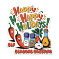 (2 Pack) Happy Holidays Magnets - Seasons Greetings - Holiday Season Decor - 5" On Longest Side - for Cars, Fridges, Toolboxes - Made in USA - MAG7622