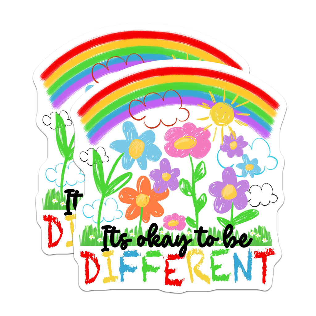 (2 Pack) It's Okay to Be Different Magnets - Inclusion Teacher Classroom Decor - Neurodiversity Affirmation - 5 Inches On Longest Side - Thick Durable Magnet - Made in USA - MAG26406
