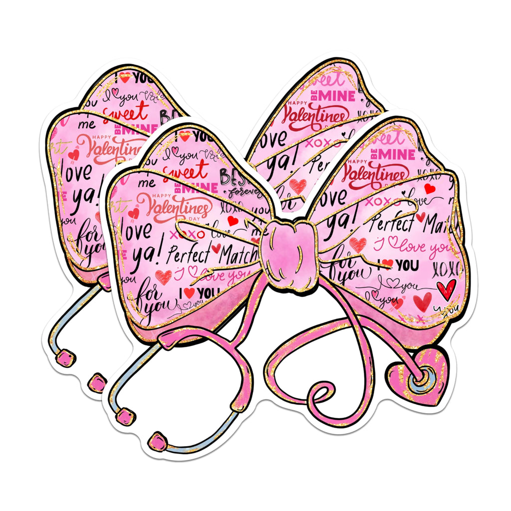 (2 Pack) Valentine Theme Bow Magnets - Love You Magnets - Cute Valentines Day Magnets- 5" On Longest Side - for Fridges, Toolboxes, Cars - Made in USA - MAG2868