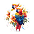 (2 Pack) Tropical Macaw Parrot Magnets - Exotic Bird Art - Vibrant Floral Decor Magnets - 5 Inches On Longest Side - Thick Durable Magnet - Made in USA - MAG30095