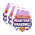 (3 Pack) Autism Awareness Decals - Puzzle Heartbeat Rainbow - Laptop Decal- 3 Inches On Longest Side - Easy Peel & Apply - Made in USA - 3MCS5345