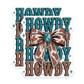 (2 Pack) Howdy Magnets - Cow Print Bow Decor - Western Country Charm - 5 Inches On Longest Side - Thick Durable Magnet - Made in USA - MAG22553