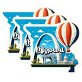 (3 Pack) Missouri Decals - State Landmarks - Hot Air Balloon Laptop Decal - 3 Inches On Longest Side - Easy Peel & Apply - Made in USA - 3MCS0148