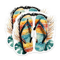 (2 Pack) Beach Flip Flops Magnets Magnets - Tropical Sandals Magnet - Summer Vibes Decoration - 5" On Longest Side - Made in USA - Sticks to Refrigerators & Metal Surfaces - MAG9324