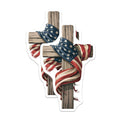 (2 Pack) American Flag Cross Magnets - Patriotic Christian Decor - USA Faith Symbol Refrigerator Magnets - Memorial - 5 Inches On Longest Side - Thick Durable Magnet - Made in USA - MAG22497