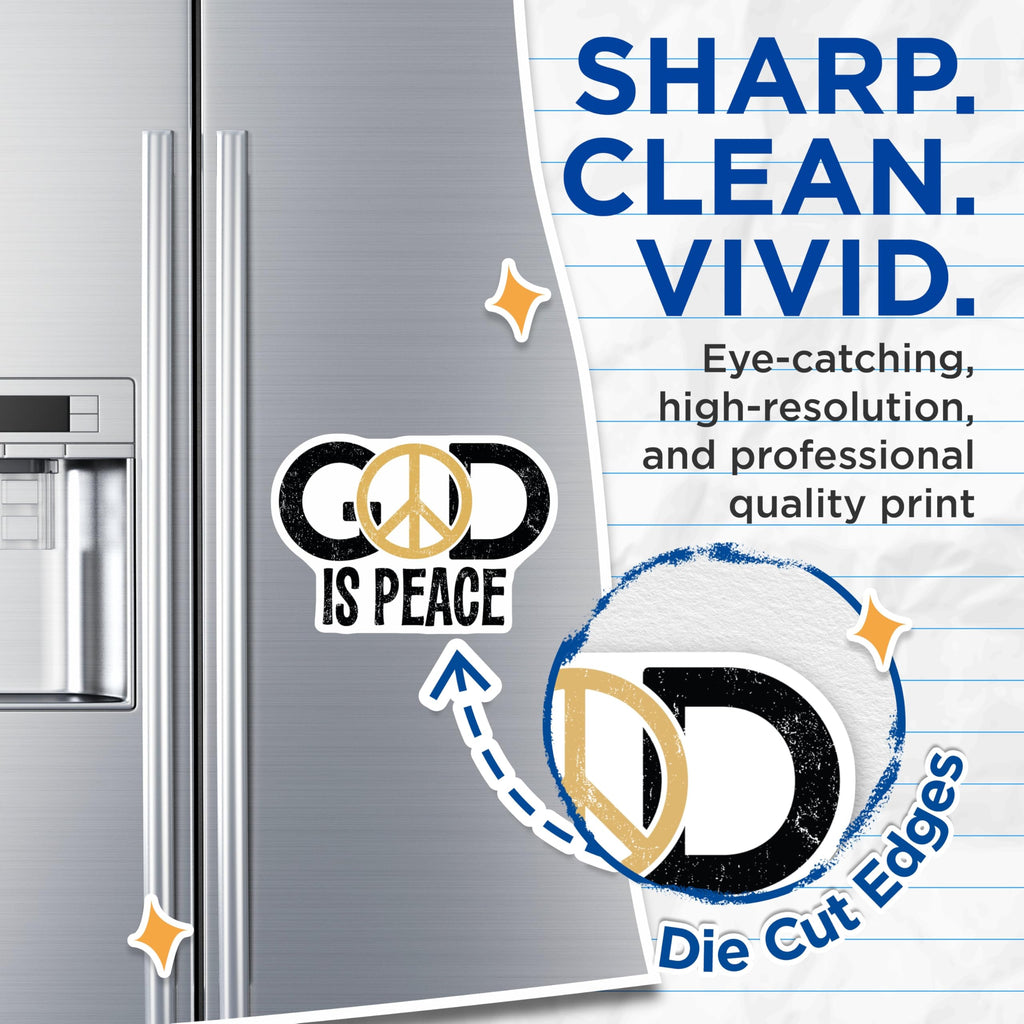 (2 Pack) God is Peace Magnets - Peace Sign Spiritual Decor - Inspirational Faith Display - 5 Inches On Longest Side - Thick Durable Magnet - Made in USA - MAG24030