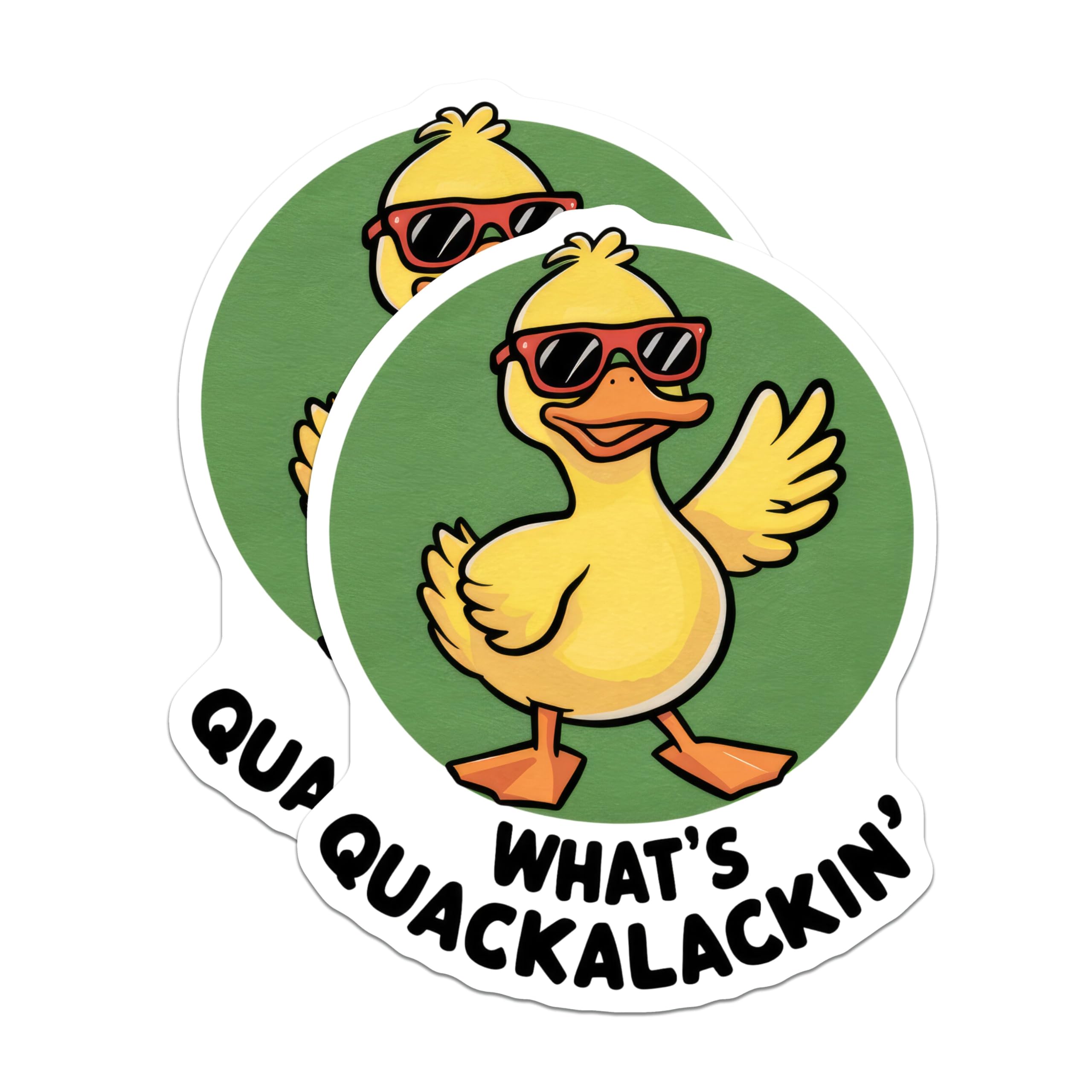 (2 Pack) What's Quackalackin' Quote Magnet - 5" On Longest Side - Sticks to Smooth Flat Surfaces - Made in USA - MAG9527