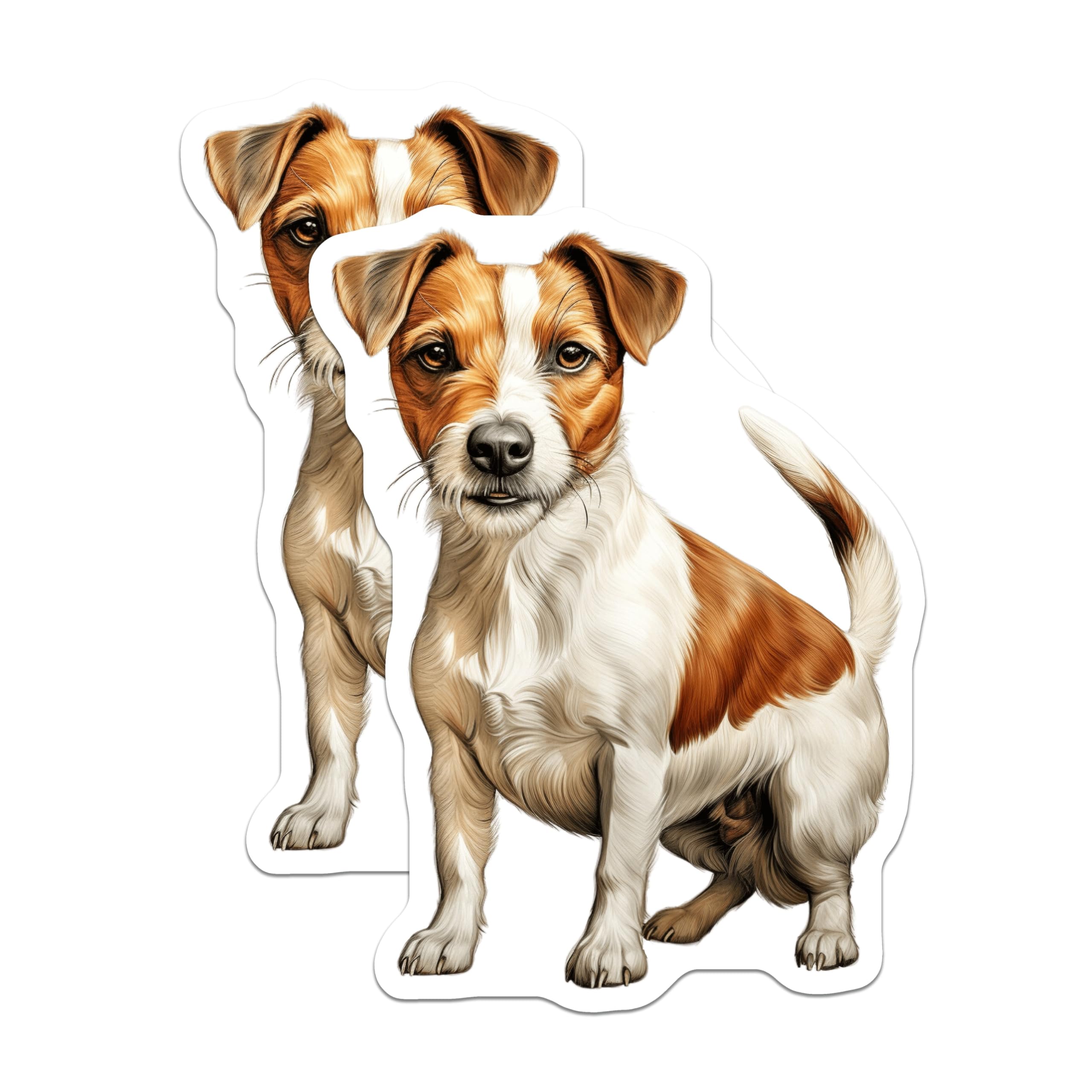 (2 Pack) Jack Russell Terrier Magnets - Dog Mom Decor - Pet Lover Accessories - 5 Inches On Longest Side - Thick Durable Magnet - Made in USA - MAG27430