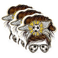 (3 Pack) Soccer Mom Decals - Messy Bun Sunflower - Soccer Ball Sunglasses Decal - 3 Inches On Longest Side - Easy Peel & Apply - Made in USA - 3MCS4959