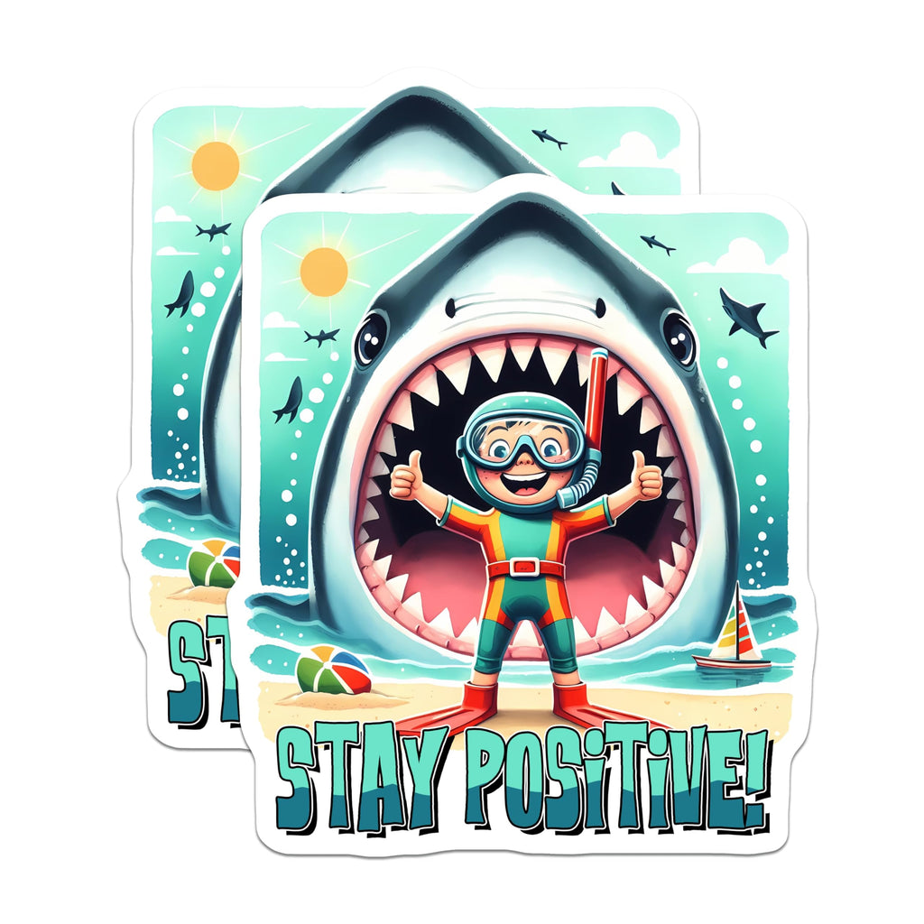 (2 Pack) Shark Design Magnet - Motivational Decor - 5" On Longest Side - Sticks to Smooth Flat Surfaces - Made in USA - MAG9683