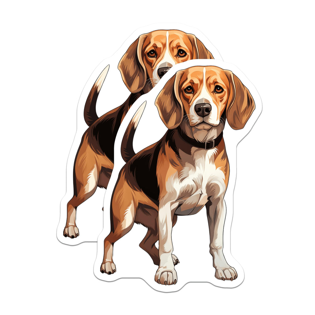 (2 Pack) Beagle Dog Magnets - Cute Hound Pet Lover - Dog Mom Dad Decor - Canine Refrigerator Accessories - 5 Inches On Longest Side - Thick Durable Magnet - Made in USA - MAG28683
