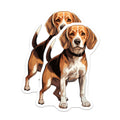 (2 Pack) Beagle Dog Magnets - Cute Hound Pet Lover - Dog Mom Dad Decor - Canine Refrigerator Accessories - 5 Inches On Longest Side - Thick Durable Magnet - Made in USA - MAG28683