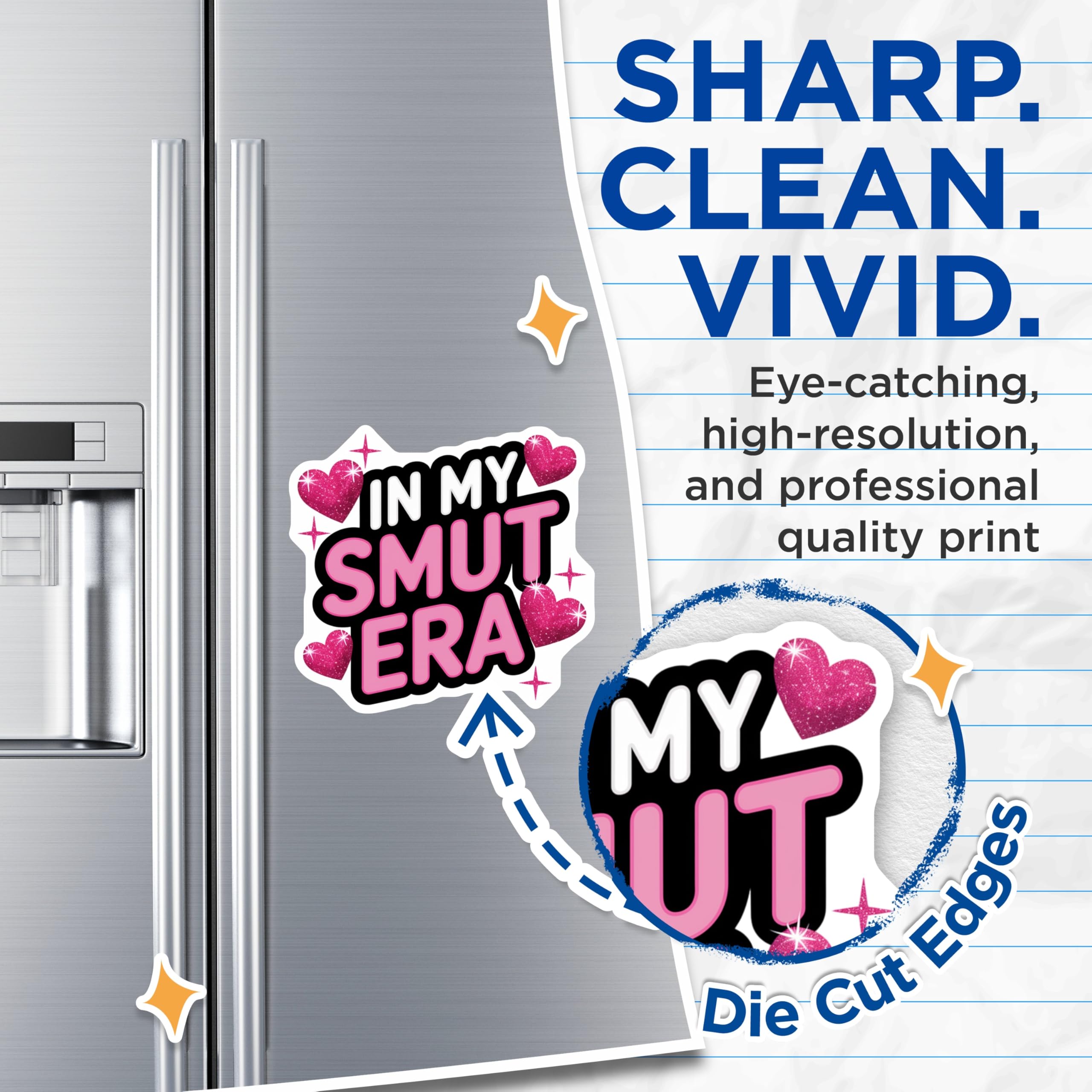 (2 Pack) in My Smut Era Magnets - Spicy Book Reader Accessory - Booktok Enthusiast Merch - Romance Novel Fan Decor - 5 Inches On Longest Side - Thick Durable Magnet - Made in USA - MAG23433