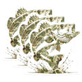 (3 Pack) Bass Fish Decals - Camo Fishing Decal - Laptop Sticker - 3 Inches On Longest Side - Easy Peel & Apply - Made in USA - 3MCS7355