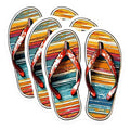 (3 Pack) Flip Flops Decals - Summer Vibes - Beach Themed Stickers - 3 Inches On Longest Side - Easy Peel & Apply - Made in USA - 3MCS8090