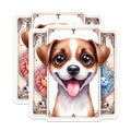 (2 Pack) Cute Puppy Magnets - Tarot Card Dog Art - Whimsical Smiling Canine Refrigerator Decor - Aesthetic Pet Lover - 5 Inches On Longest Side - Thick Durable Magnet - Made in USA - MAG22484