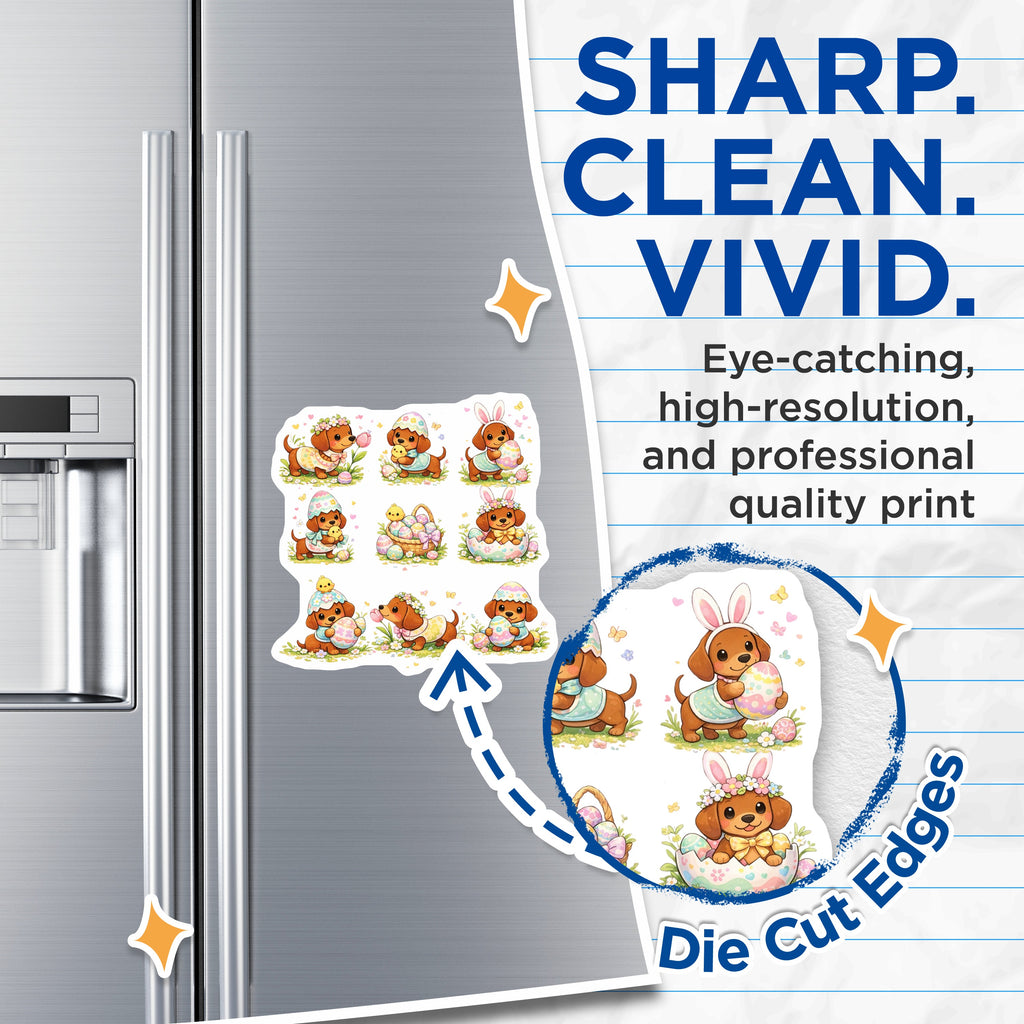 (2 Pack) Easter Dachshund Puppies Magnets - Cute Dog Spring Decor - Kawaii Pet Refrigerator Accessory - 5 Inches On Longest Side - Thick Durable Magnet - Made in USA - MAG36218