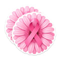(2 Pack) Pink Ribbon Awareness Magnets - Breast Cancer Support - Floral Hope Survivor Decor - 5 Inches On Longest Side - Thick Durable Magnet - Made in USA - MAG39952