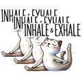 (3 Pack) Yoga Cat Decals - Inhale Exhale Stickers - Funny Laptop Decals - 3 Inches On Longest Side - Easy Peel & Apply - Made in USA - 3MCS1284