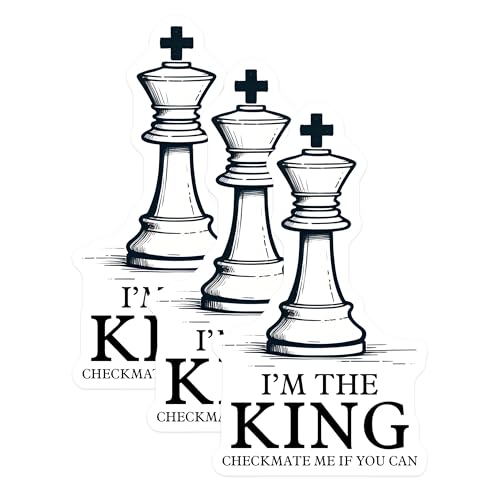 (3 Pack) Chess King Decals - Laptop Decals - Game Room Decor - 3 Inches On Longest Side - Easy Peel & Apply - Made in USA - 3MCS1967