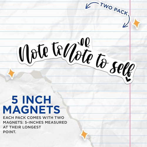 (2 Pack) Note to Self Magnets - Motivational Quote - Positive Reminder - Inspirational Fridge Magnet Set - 5" On Longest Side - for Cars, Fridges, Toolboxes - Made in USA - MAG7044