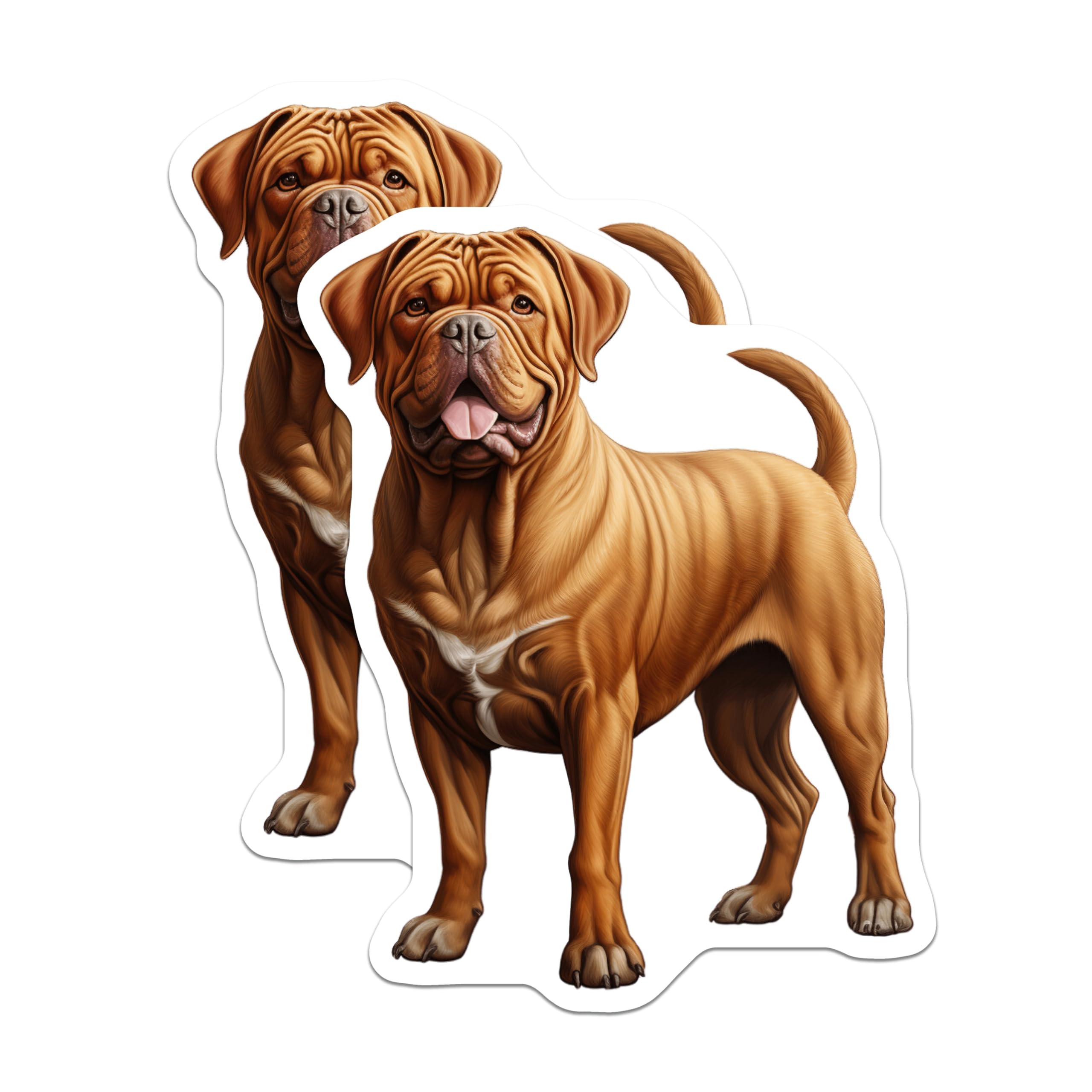 (2 Pack) Dogue de Bordeaux Magnets - French Mastiff Pet Art - Dog Mom Refrigerator Decor - 5 Inches On Longest Side - Thick Durable Magnet - Made in USA - MAG28564