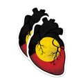 (2 Pack) Aboriginal Flag Heart Magnets - Indigenous Art Decor - Australian First Nations Symbolism - 5 Inches On Longest Side - Thick Durable Magnet - Made in USA - MAG19006