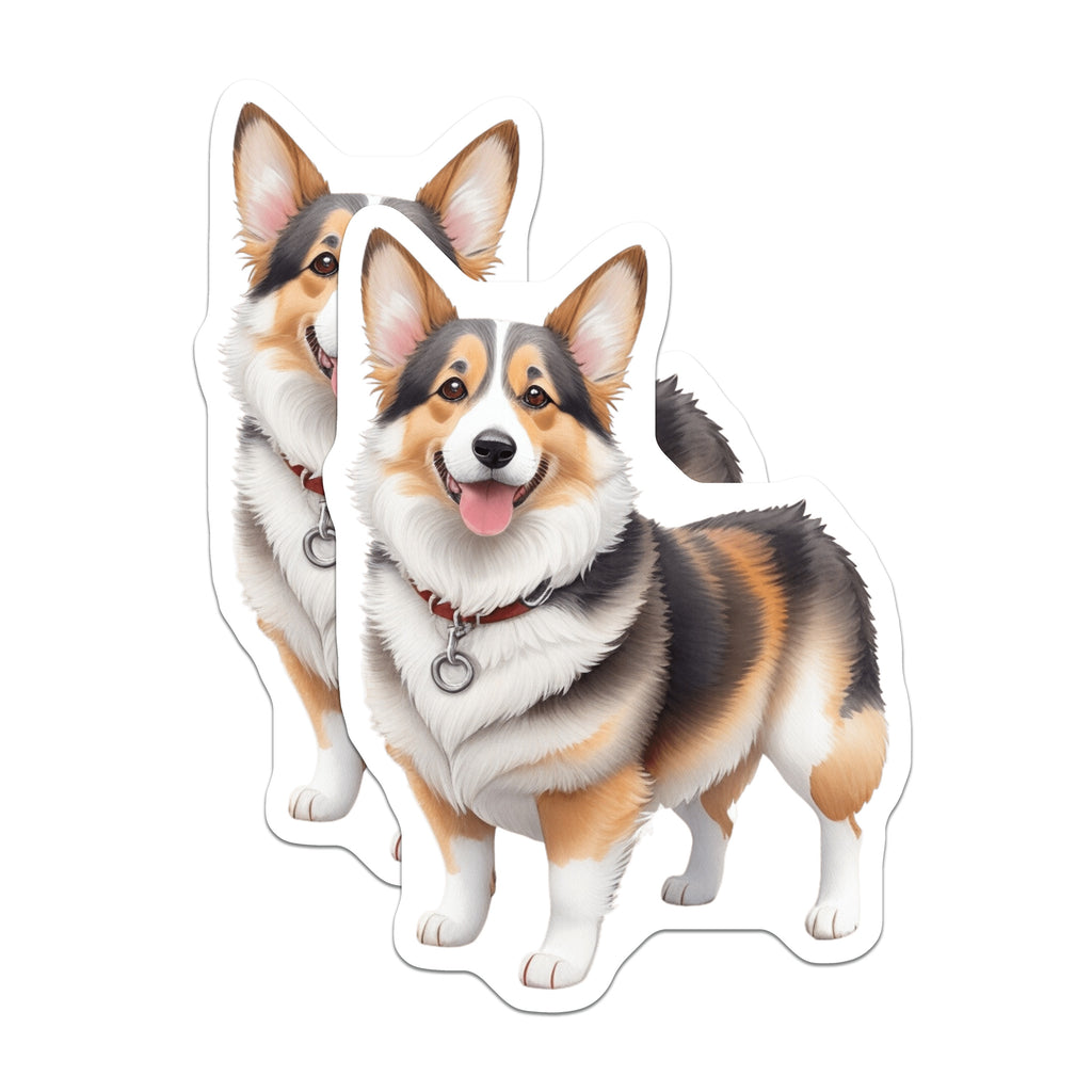 (2 Pack) Happy Corgi Dog Magnets - Pet Lover Fridge Decor - Pembroke Welsh Corgi - Dog Mom Dad Kitchen Accessory - Cute Puppy Magnet - 5" - Durable Magnet - Made in USA - MAG37439