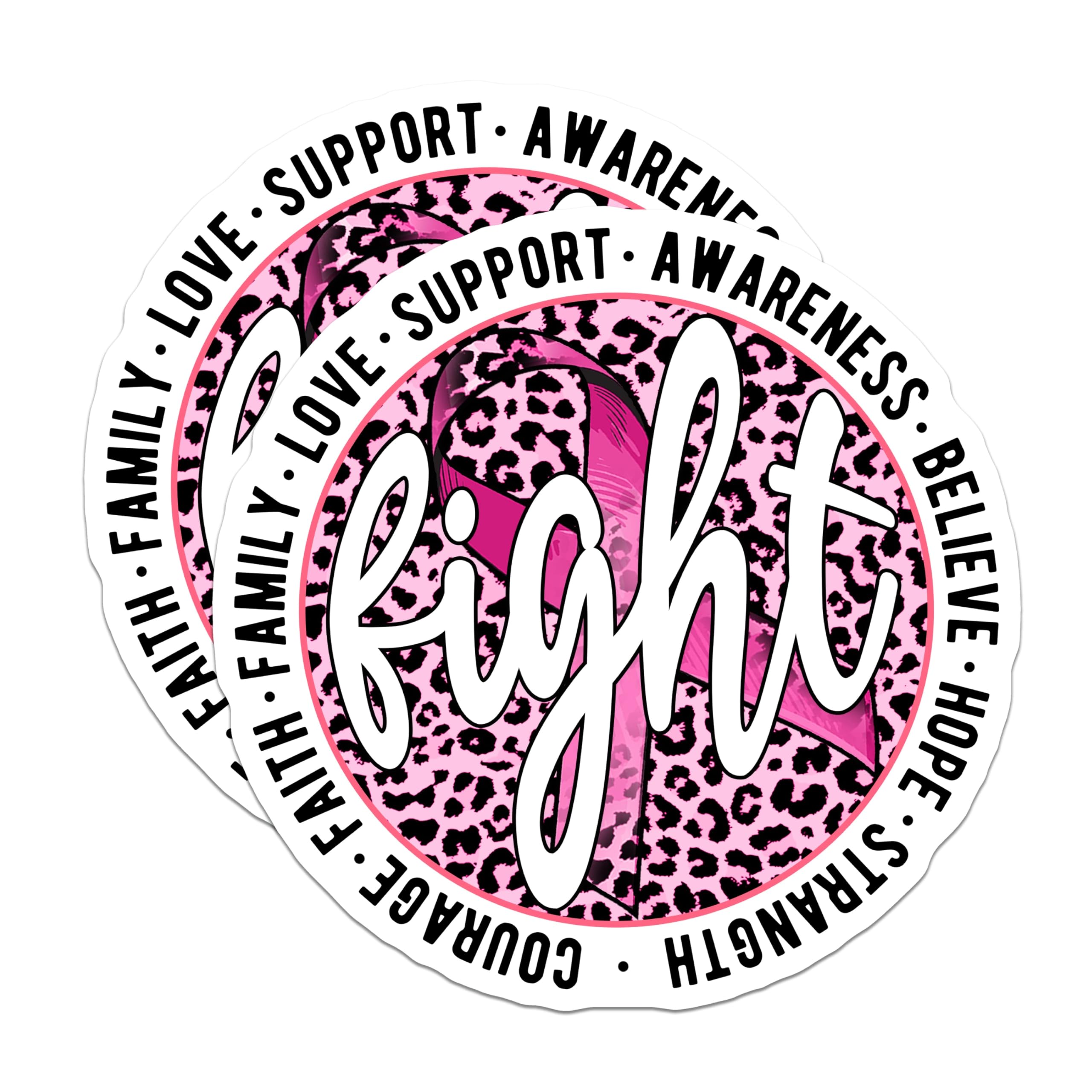 (2 Pack) Breast Cancer Magnets - Pink Ribbon - Fight Magnet Awareness - Support Magnets - 5" On Longest Side - Premium Magnet - for Cars, Refrigerators, Toolboxes, Lockers - Made in USA - MAG17102