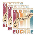 (3 Pack) Euchre Player Decals - Old Man Card Player - Euchre Lover Gift - 3 Inches On Longest Side - Easy Peel & Apply - Made in USA - 3MCS2244