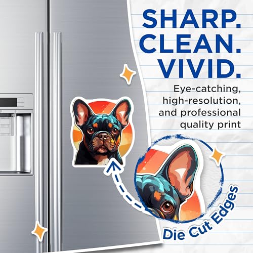(2 Pack) French Bulldog Magnets - Dog Lover Fridge - Cute Pet Magnets for Home or Office - 5" On Longest Side - for Cars, Fridges, Toolboxes - Made in USA - MAG3943