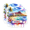 (2 Pack) Hawaii Beach Scene Magnets - Tropical Vacation Decor - Scenic Island Souvenirs - 5" On Longest Side - for Cars, Fridges, Toolboxes - Made in USA - MAG6901