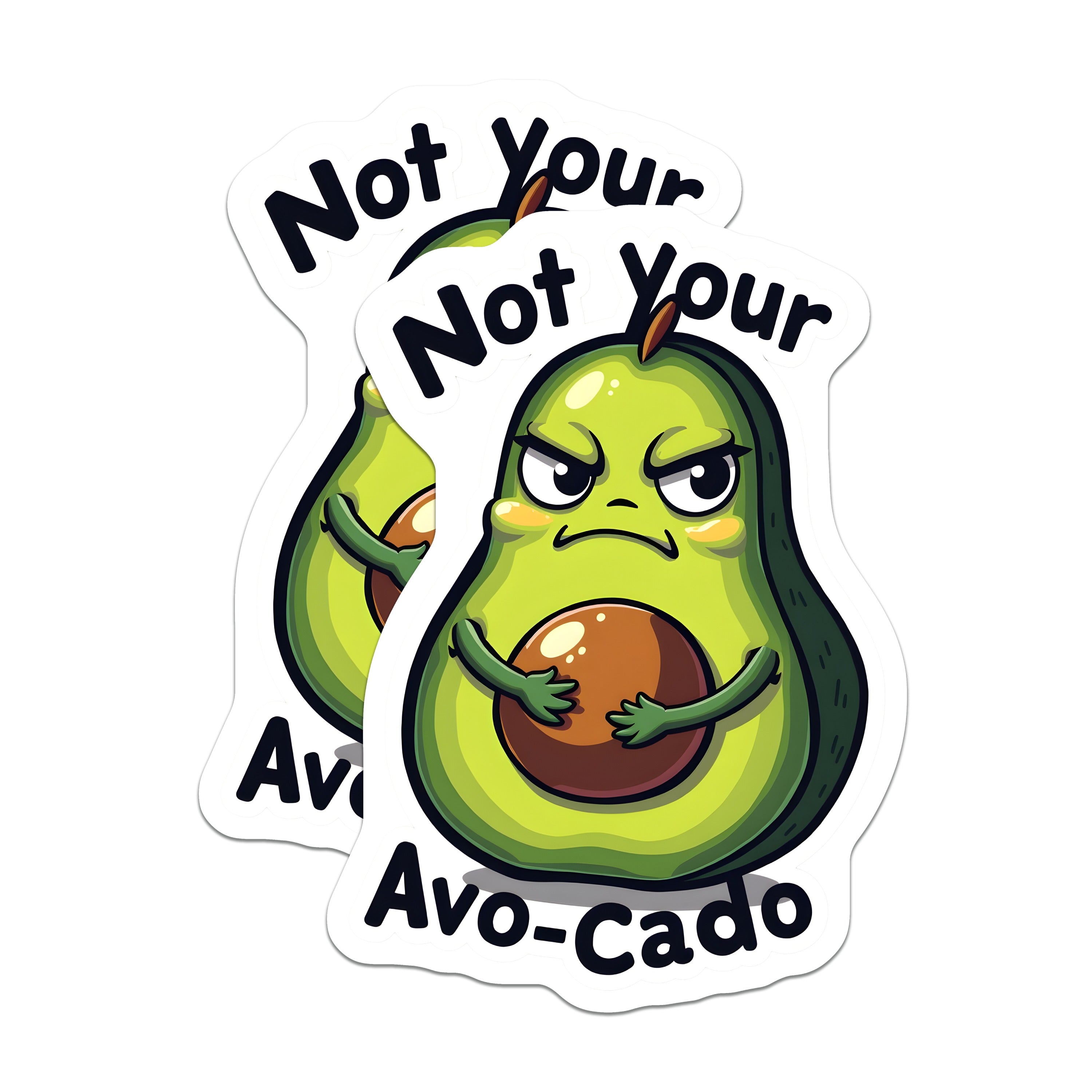 (2 Pack) Not Your AVO-Cado Magnets - Funny Avocado Pun Fridge Decor - Sassy Kitchen Locker Office Art - 5 Inches On Longest Side - Thick Durable Magnet - Made in USA - MAG38088