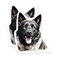 (2 Pack) Black White German Shepherd Magnets - Happy Shepherd Dog Art - Canine Pet Lover Decor - Refrigerator Display - 5 Inches On Longest Side - Thick Durable Magnet - Made in USA - MAG24476