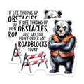 (2 Pack) Motivational Bear Stickers - Inspirational Quotes - Roadblock Humor Sticker Pack - 5" On Longest Side - Sticks to Smooth Flat Surfaces - Made in USA - BMCS6071