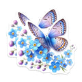 (2 Pack) Butterfly Forget Me Not Magnets - Spring Flower Decor - Nature Lover Kitchen Refrigerator Locker - 5 Inches On Longest Side - Thick Durable Magnet - Made in USA - MAG39432