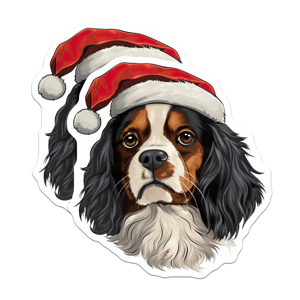 (2 Pack) Cavalier King Charles Spaniel Magnets - Christmas Dog Decor - Holiday Pet Kennel Art - 5 Inches On Longest Side - Thick Durable Magnet - Made in USA - MAG23388